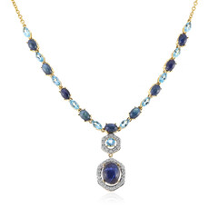 Collar en plata con Zafiro estrella azul