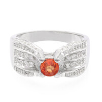 Anillo en plata con Rubí rojo atardecer