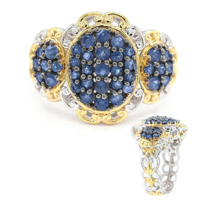 Anillo en plata con Zafiro azul (Gems en Vogue)