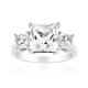 Anillo en plata con Topacio blanco