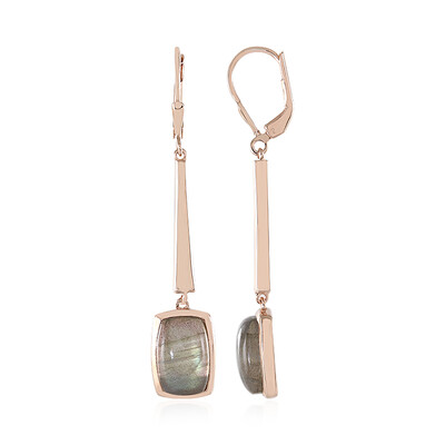 Pendientes en plata con Labradorita verde de Maniry (KM by Juwelo)