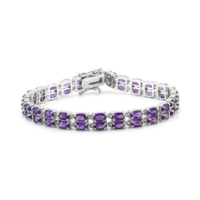 Brazalete en plata con Amatista de Zambia