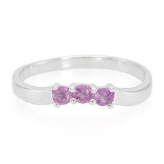 Anillo en plata con Zafiro de Ceilán púrpura no calentado