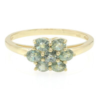 Anillo en plata con Zafiro verde no calentado