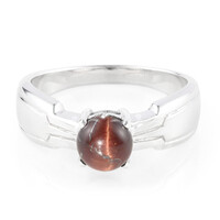 Anillo de hombre en plata con Ojo de tigre rojo