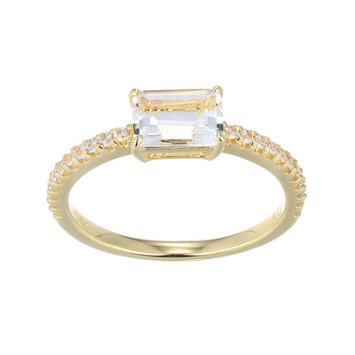 Anillo en plata con Topacio blanco