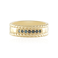 Anillo en plata con Diamante azul I2