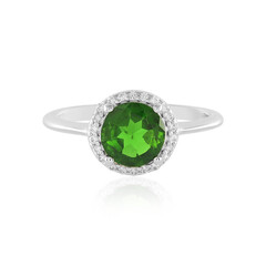 Anillo en plata con Diópsido de Rusia