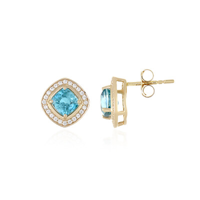 Pendientes en oro con Zircón de Ratanak Kirí (Adela Gold)