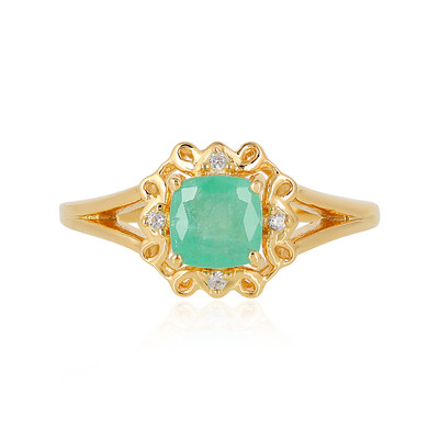 Anillo en plata con Esmeralda de Rusia