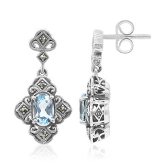 Pendientes en plata con Topacio azul cielo