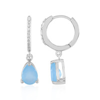 Pendientes en plata con Calcedonia azul