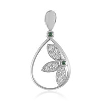 Colgante en plata con Diamante verde I2