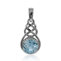 Colgante en plata con Topacio azul cielo