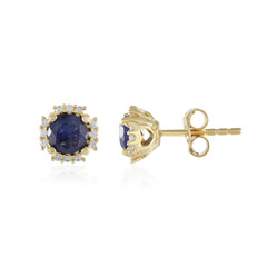 Pendientes en plata con Zafiro azul de Madagascar