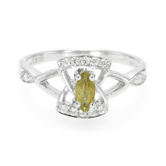 Anillo en plata con Turmalina cuprífera