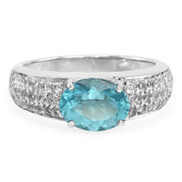 Anillo en plata con Apatita azul