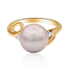 Anillo en oro con Perla Ming rosa (TPC)