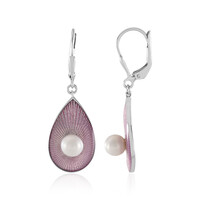 Pendientes en plata con Perla blanca Freshwater (Adela Silber)
