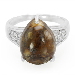 Anillo en plata con Cuarzo Dinosaurio