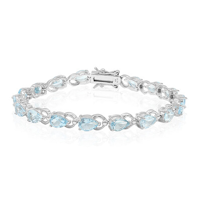 Brazalete en plata con Topacio azul cielo
