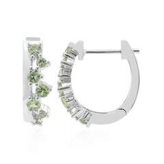 Pendientes en plata con Zafiro verde de Tulear (Pallanova)