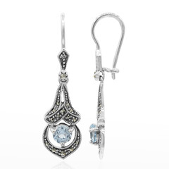 Pendientes en plata con Topacio azul cielo
