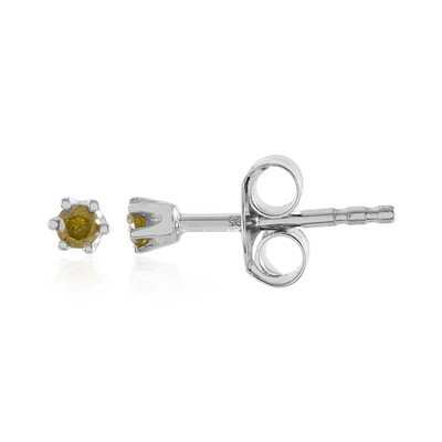 Pendientes en plata con Diamante I3 amarillo