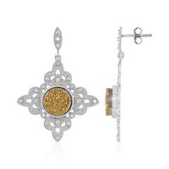 Pendientes en plata con Ágata dorada brillante