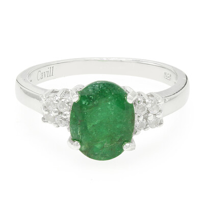 Anillo en plata con Esmeralda de Bahía