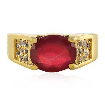 Anillo de hombre en plata con Rubí de Madagascar
