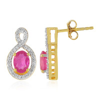 Pendientes en plata con Zafiro rosa de Madagascar