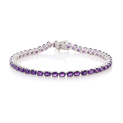 Brazalete en plata con Amatista de Zambia