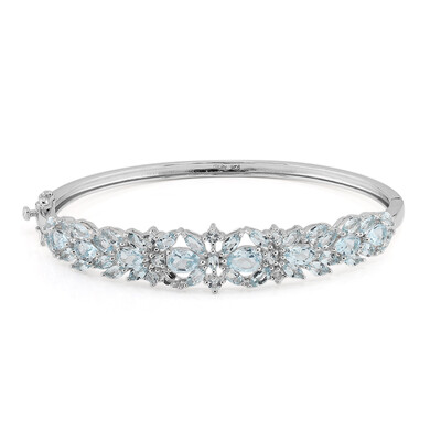 Brazalete en plata con Topacio azul cielo