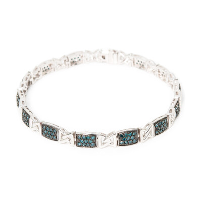 Brazalete en plata con Diamante azul