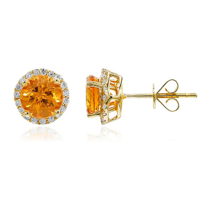 Pendientes en oro con Granate mandarina (CIRARI)