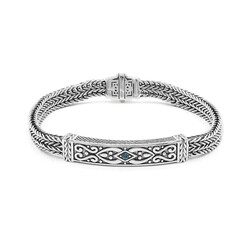 Brazalete en plata con Topacio azul de Londres (Nan Collection)