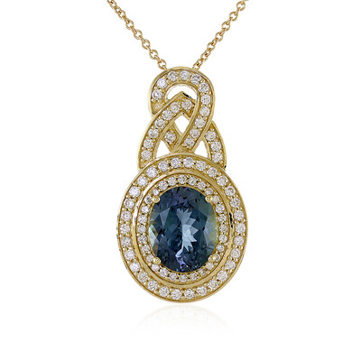 Collar en oro con Tanzanita sin calentar (de Melo)