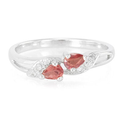 Anillo en plata con Rubí rojo atardecer