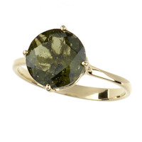 Anillo en oro con Moldavita