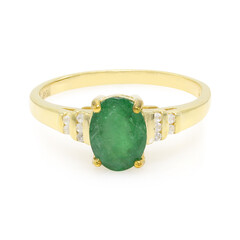 Anillo en plata con Esmeralda de Bahía
