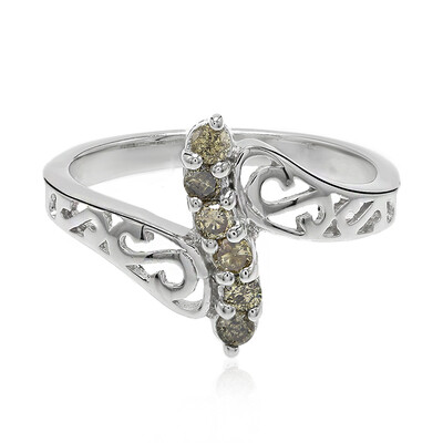 Anillo en plata con Diamante champán