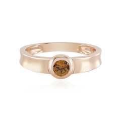 Anillo en oro con Zircón naranja