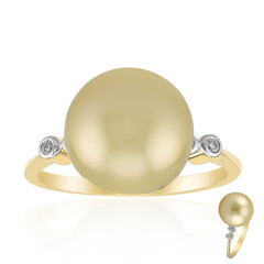 Anillo en oro con Perla dorada del Mar del Sur Kabira  (TPC)