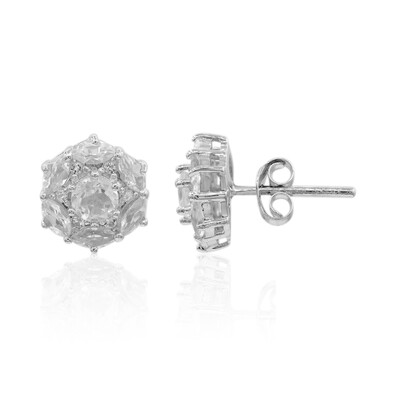 Pendientes en plata con Topacio blanco