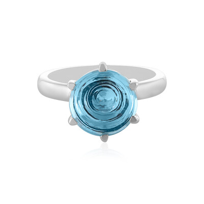 Anillo en plata con Topacio azul cielo