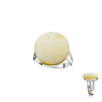 Anillo en plata con Ámbar báltico