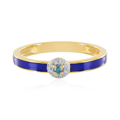 Anillo en plata con Diamante azul I4