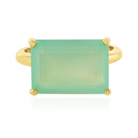 Anillo en plata con Calcedonia agua