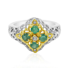 Anillo en plata con Esmeralda de Brasil